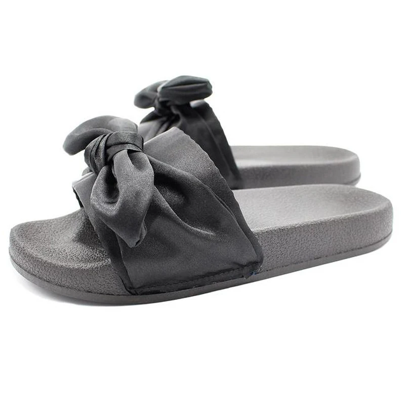 Женские шлепанцы с бантом COVOYYAR летние пляжные сандалии на платформе мягкая