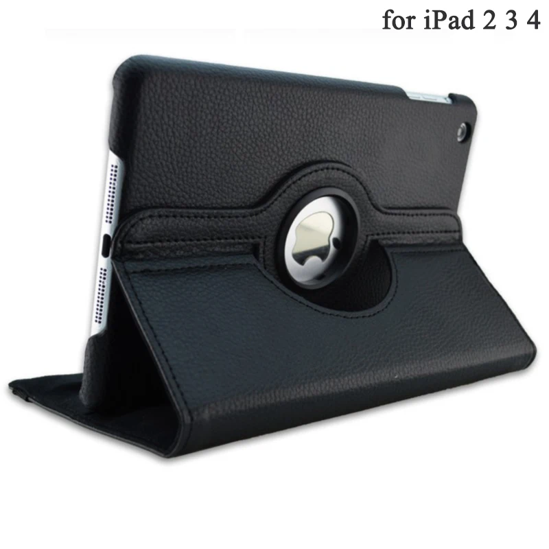 for iPad 2 3 4 black Принципиально Капа для чехол для iPad 2/3/4 A1395 A1396 A1397 A1416 A1430 A1403 9 7 дюймового планшета Чехол Smart будильника Wake-сна 360-повернуть крышку в виде ракушки - Цвет: for iPad 2 3 4 black