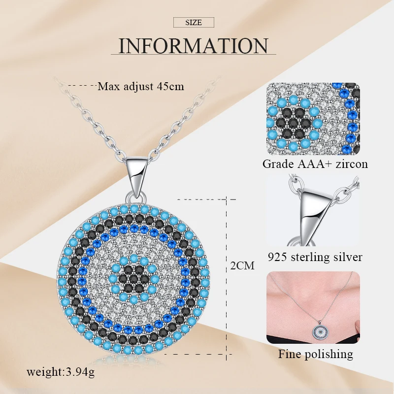 Женское Ожерелье с круглым фианитом TONGZHE ожерелье из стерлингового серебра 925