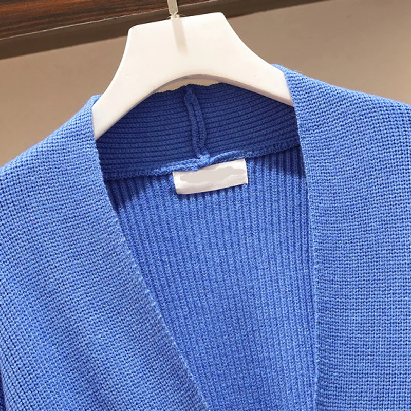 Комплект из двух предметов вязаные кардиганы и сетчатая юбка большой женский