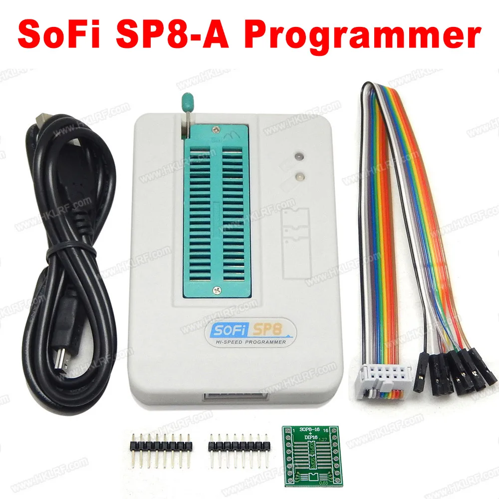 SOFI SP8-A/SP8-B программист+ 4 адаптера высокоскоростной USB программист(93/24/25/BR90/flash eeprom) более 5000 чипов
