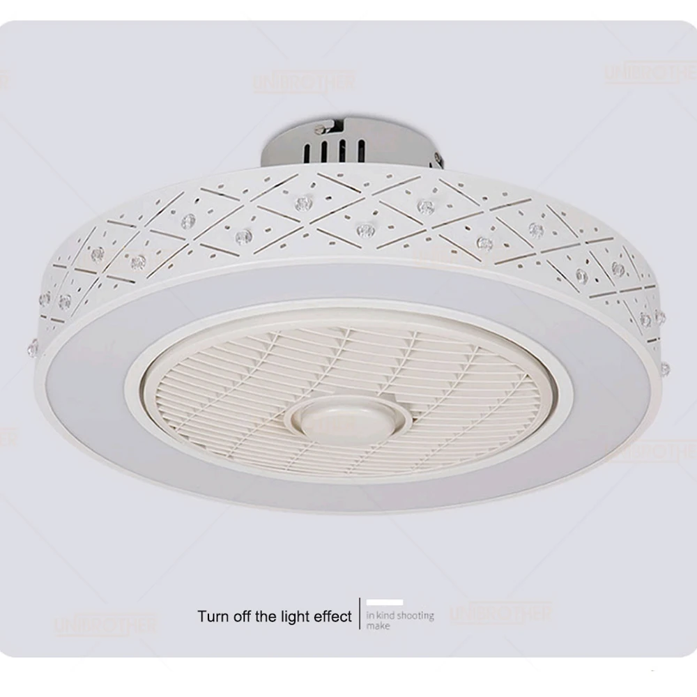 Verkaufen 19 Zoll Smart Decke Fan Control Mit Handy Wi-Fi Indoor Hause Decora Decke Fan Mit Licht Moderne Beleuchtung Rund Runde
