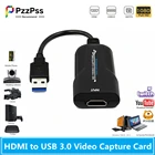 Карта видеозахвата PzzPss, HDMI-USB 3,0, 1080P