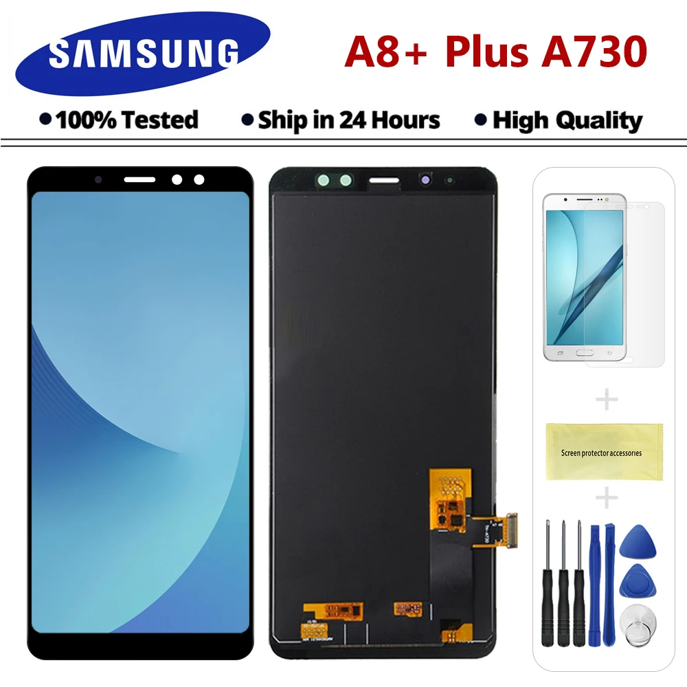 6,0 дюймов A730 ЖК s Дисплей для samsung A8 A8+ A730 A730F ЖК-экран дигитайзер сенсорная сборка для samsung A8+ Plus