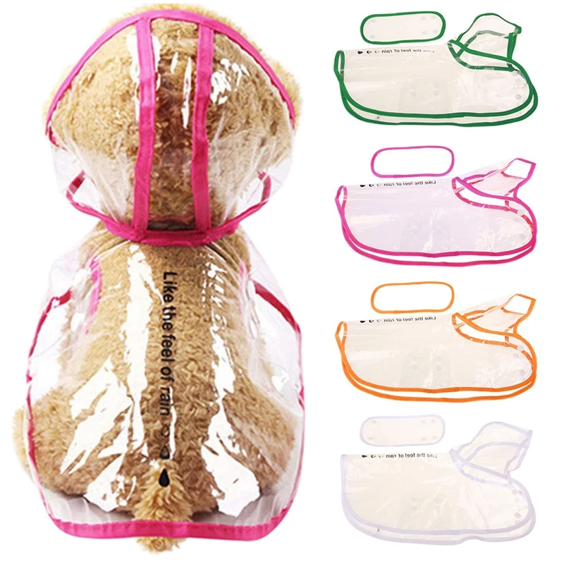 Одежда с принтом в виде собак Pet плащ прозрачный Дождевой Плащ Водонепроницаемый