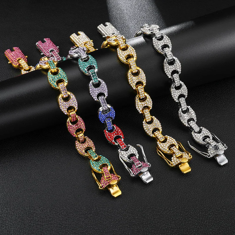 

Fanyang Stainless Steel Pig Nose Bracelet For Women&Men Gold Silver Color Coffee Bean Bangles Female Charms Jewelry Gift