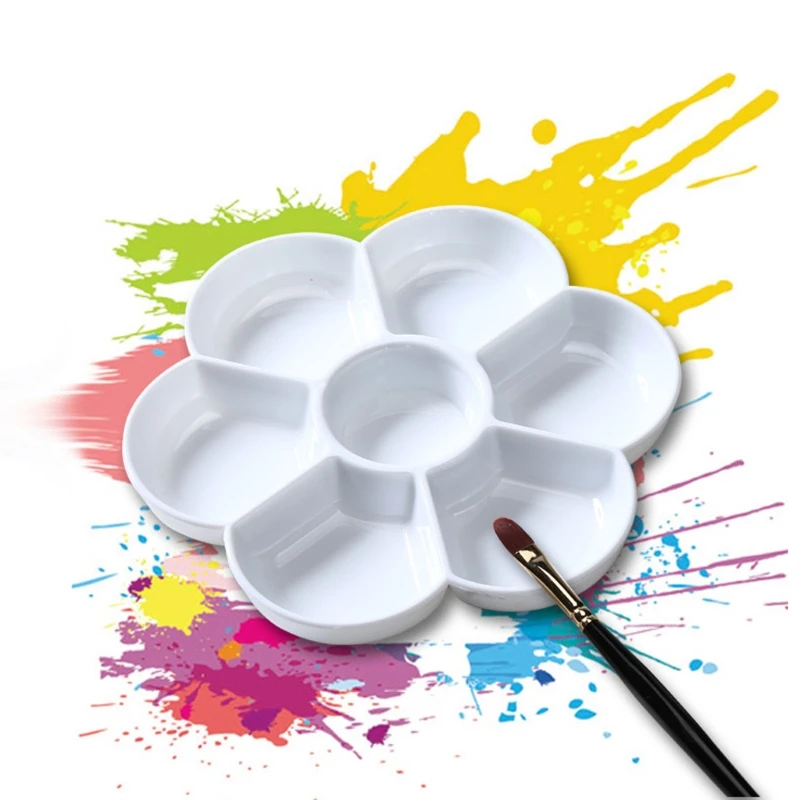 

7 Holes Palette High Quality Acrylic Gouache Watercolor Paint Palette Plastic