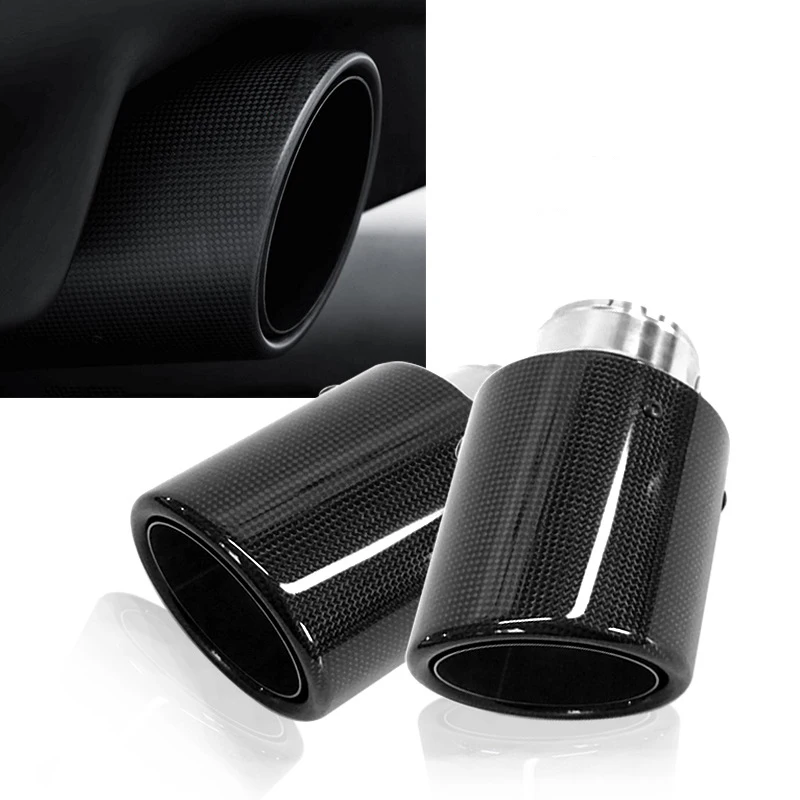 

1pcs can be labeled, automobile tailpipe is smooth, carbon muffler is tail, stainless steel is curled black
