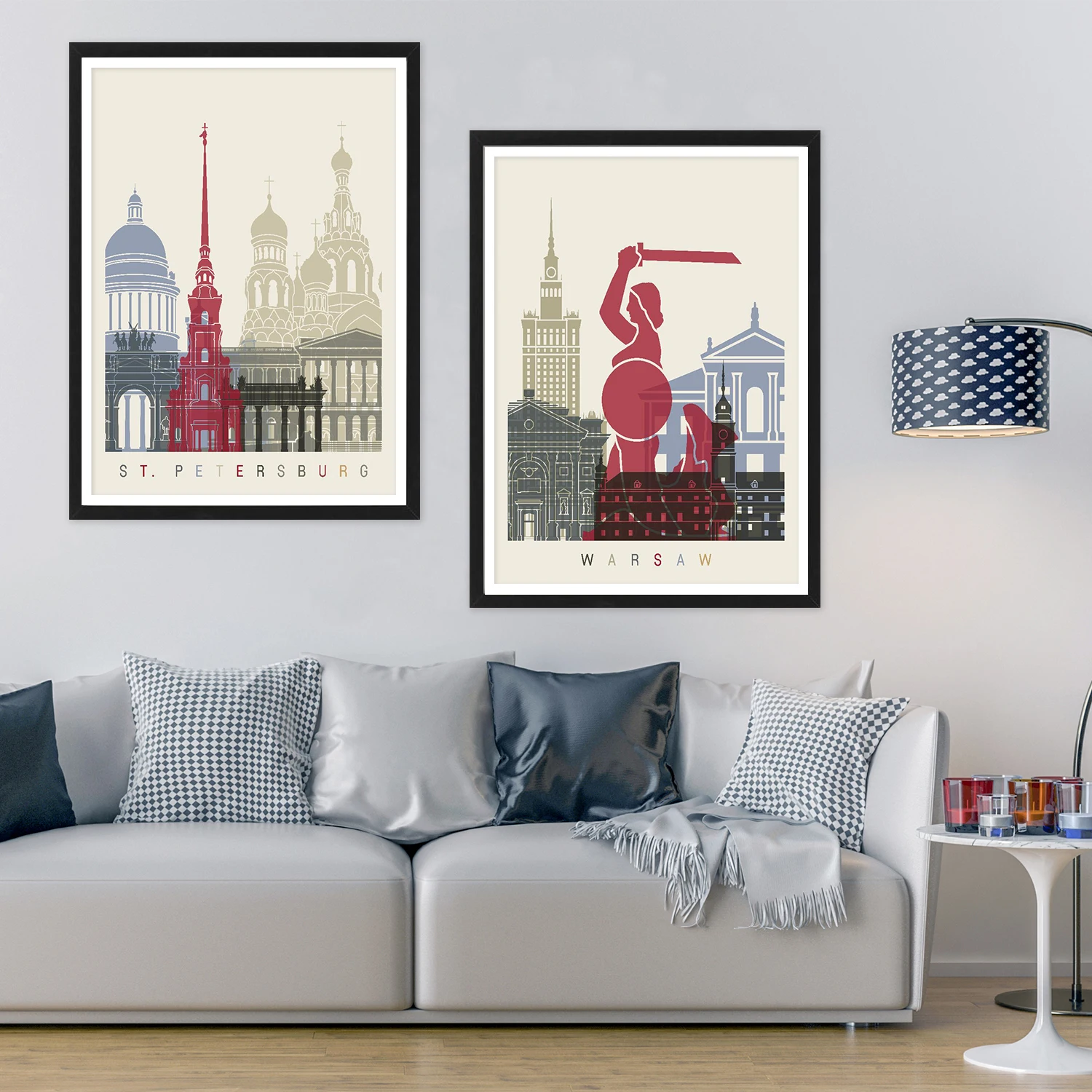 Филадельфия Варшава Тулуза Джакарта пейзаж художественные плакаты живопись на