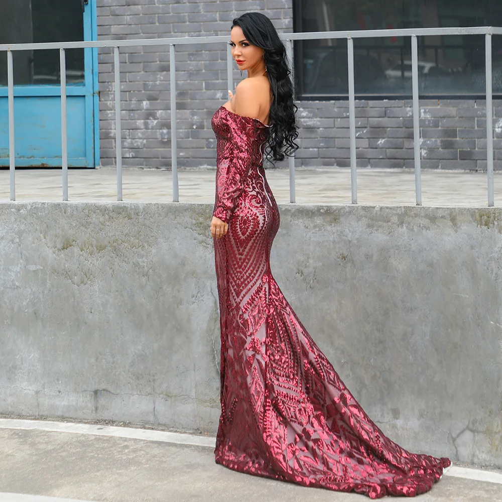 

Sladuo 2021 New Summer Women Sequins Mermaid Club Party Dress Long Sleeve V Neck Elegant Celebrity Evening Ladies Dress
