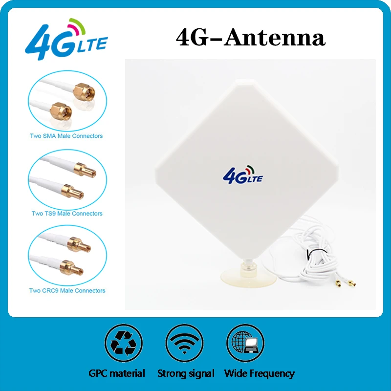 

4G LTE антенна SMA антенна 35 дБи антенна с высоким коэффициентом усиления 2 * SMA/2 * CRC9/2 * TS9 Штекерный разъем 3G/GSM Wi-Fi сигнал панель усилителя