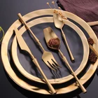 Нержавеющаясталь набор столовых приборов золотой набор посуды в западном стиле Еда столовые приборы Посуда Рождественский подарок вилки, ножи, ложки