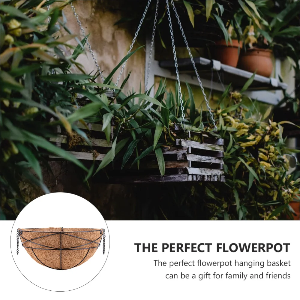 

4 Sets Wall Hanging Flower Basket Hanging Chains Flower Planter Plant Holder