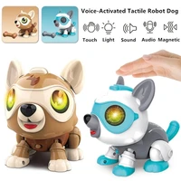 electronic music robot dog with eye flash led light kid friend toy voice activated touch sensor touch control pet dog model gif