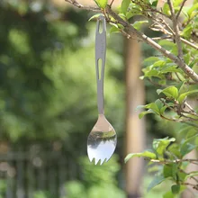 TOAKS titanium Spork полуполированные портативные столовые приборы для пикника и использования двойного назначения ложка для столовых приборов 168 мм 18 г SLV-01