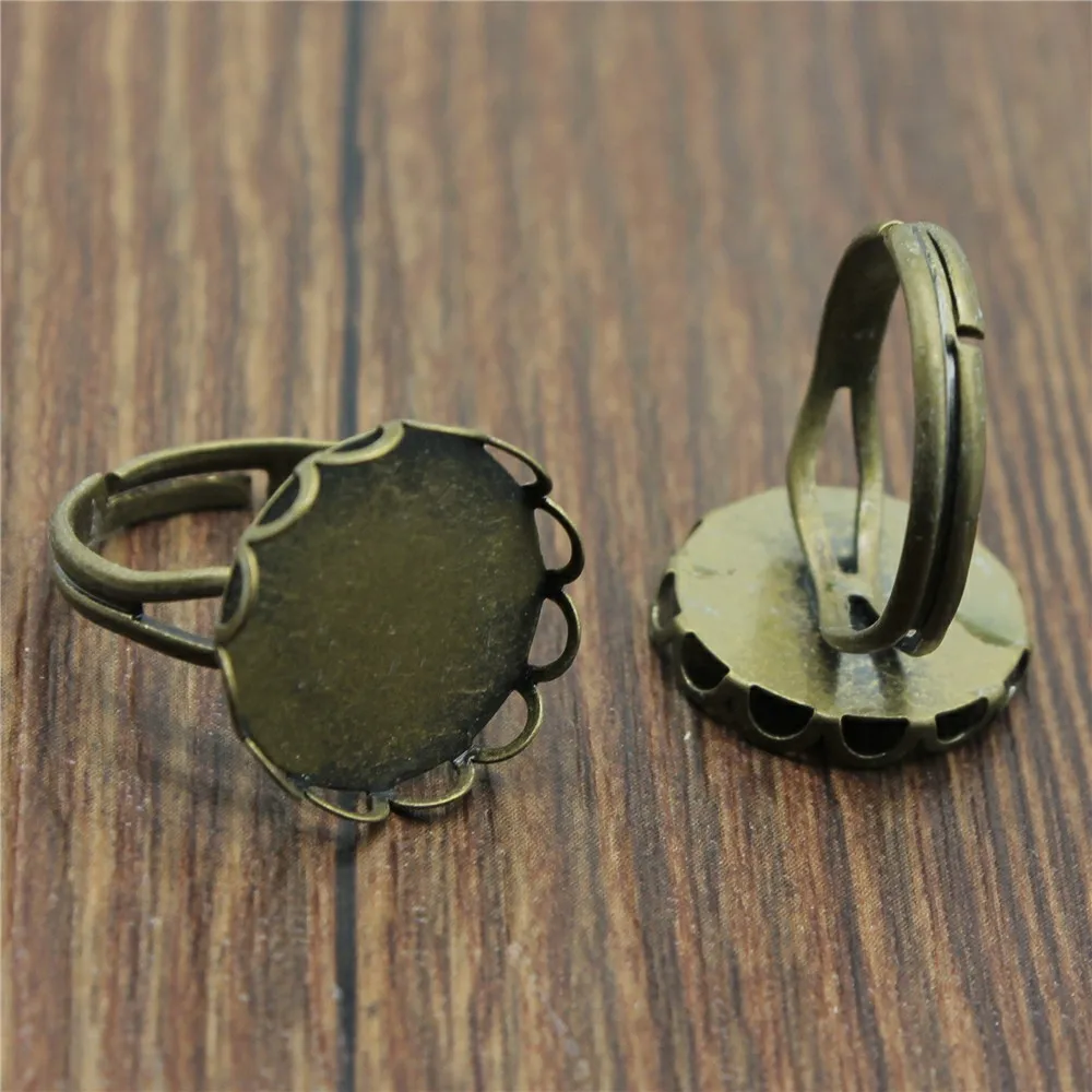 10 шт. античный бронзовый цвет подходит для ~ 20 мм стеклянный кабошон Кружевной