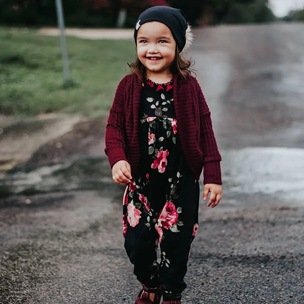 Однотонный свитер для маленьких мальчиков и девочек трикотажное теплое пальто