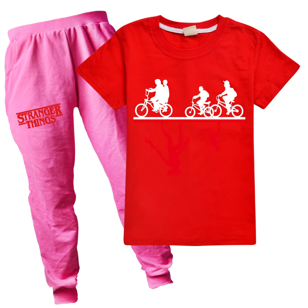 Комплект одежды для мальчиков и девочек из футболки с короткими рукавами брюк |