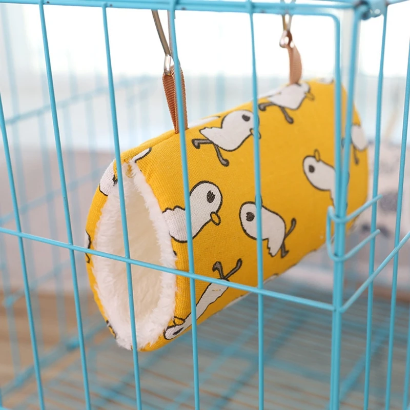 Подвесной гамак-туннель для маленьких животных теплая плюшевая кровать клетка