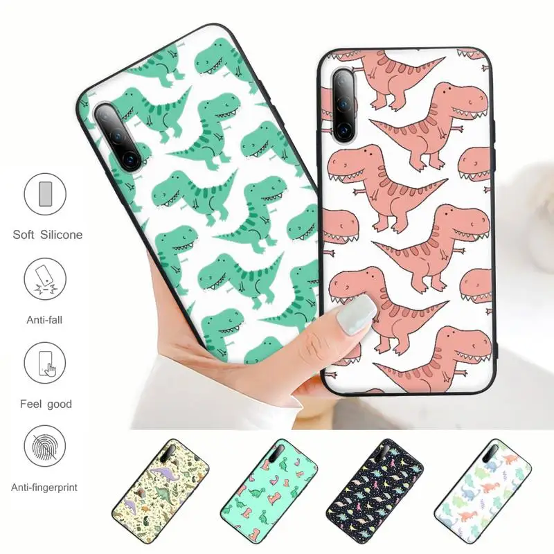 

Cute Dinosaur Baby Fashion Black Mobile Phone Case Cover For Samsung A51 A71 A50 A21 A20 A20E A31 A30 A40 A70 A01 A10 A11 A30S