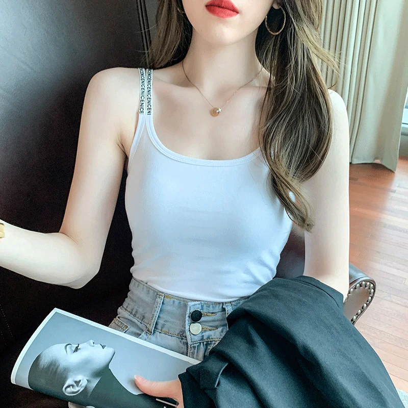 

Fashion Wild Solid Camis Vest Women Tank Tops Female 2021 Summer Sexy Strap Basic Tops Chiffon Sleeveless Camisole y2k fashion