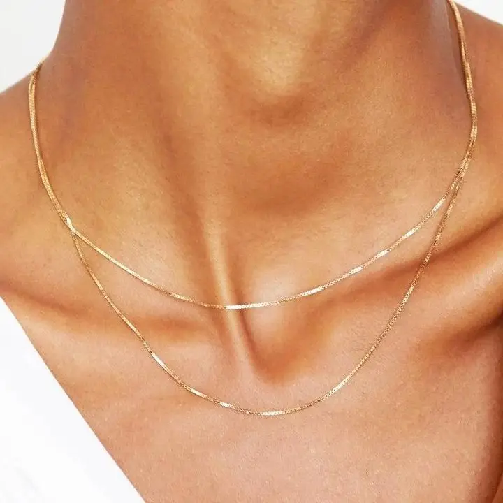 Ожерелье Макси Collares Collier простые ювелирные аксессуары 0 65 мм 1 Толстая тонкая