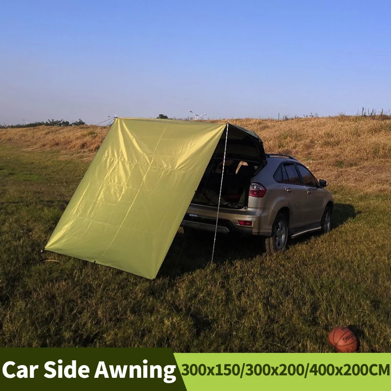 300x150/300x200/400x200CM Car Side Tents Car-mounted Sunshade Shelves Foldable Awnings Outdoor Camping Oxford Waterproof Canopy