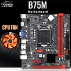 Комплект материнской платы LGA 1155 B75M для настольного ПК, для ЦП i3 i5 i7 B75, поддержка памяти DDR33 3 * USB 3,0 SATA 3,0 до 16 ГБ с кулером ЦП