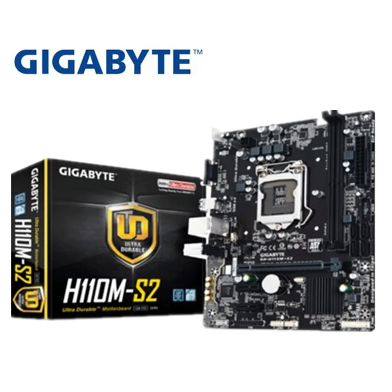 Новинка 100% десктопная Материнская плата GIGABYTE H110 LGA 1151 i3 i5 i7 DDR4 32 Гб|Материнские