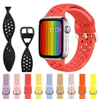 Ремешок силиконовый для Apple Watch band 5 4 3 44 мм 40 мм, спортивный браслет для iWatch band 42 мм 38 мм, аксессуары для часов