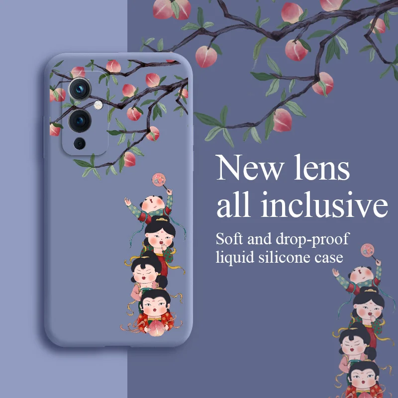 

Royal Peach Case For Oneplus 9 9pro 9r 8t 8 8pro 7pro 7 7t 7tpro Liquid Silicone Cover