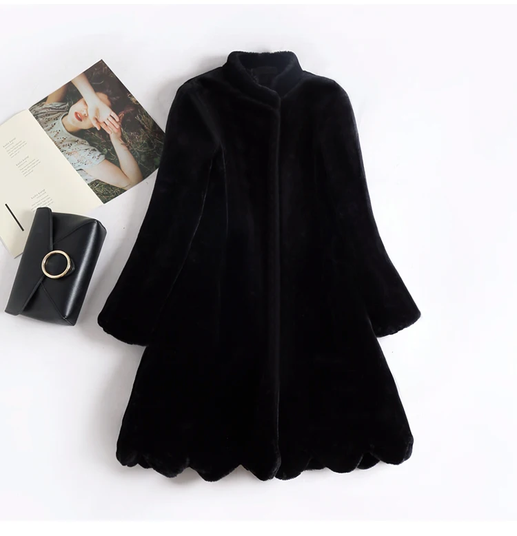 Plus size Faux Mink Fur Jacket Coat For Women's Winter Long Warm Fur Parka Jacket Female Mink Fur Coat Womens Loose Outwear