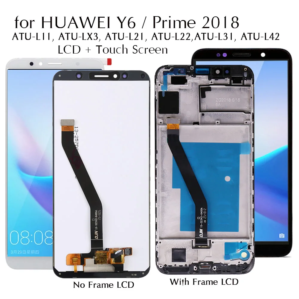 Дисплей для Huawei Y6 2018 ATU L11 LX3 L21 ЖК дисплей сенсорный экран Замена Prime L42 экран|Экраны