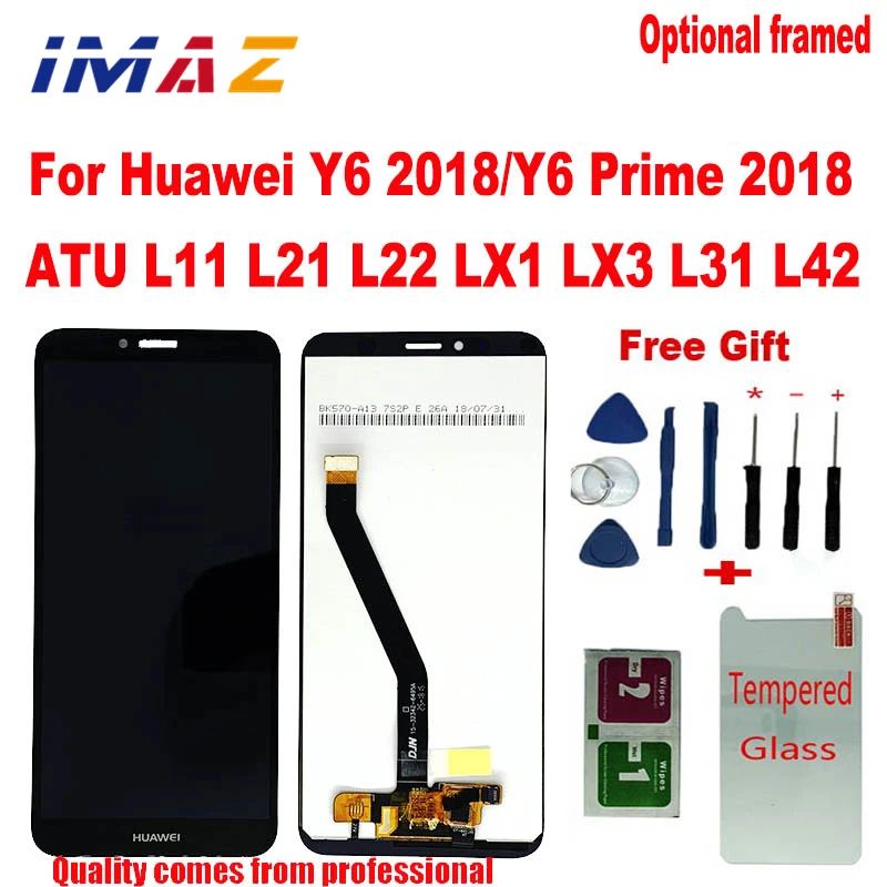 ЖК-дисплей IMAZ для Huawei Y6 2018 Y6 Prime 2018/Y6 PRO, сенсорный экран с дигитайзером для Huawei Honor 7A, ЖК-дисплей ATU L11 L21 L22 LX1, ЖК-дисплей