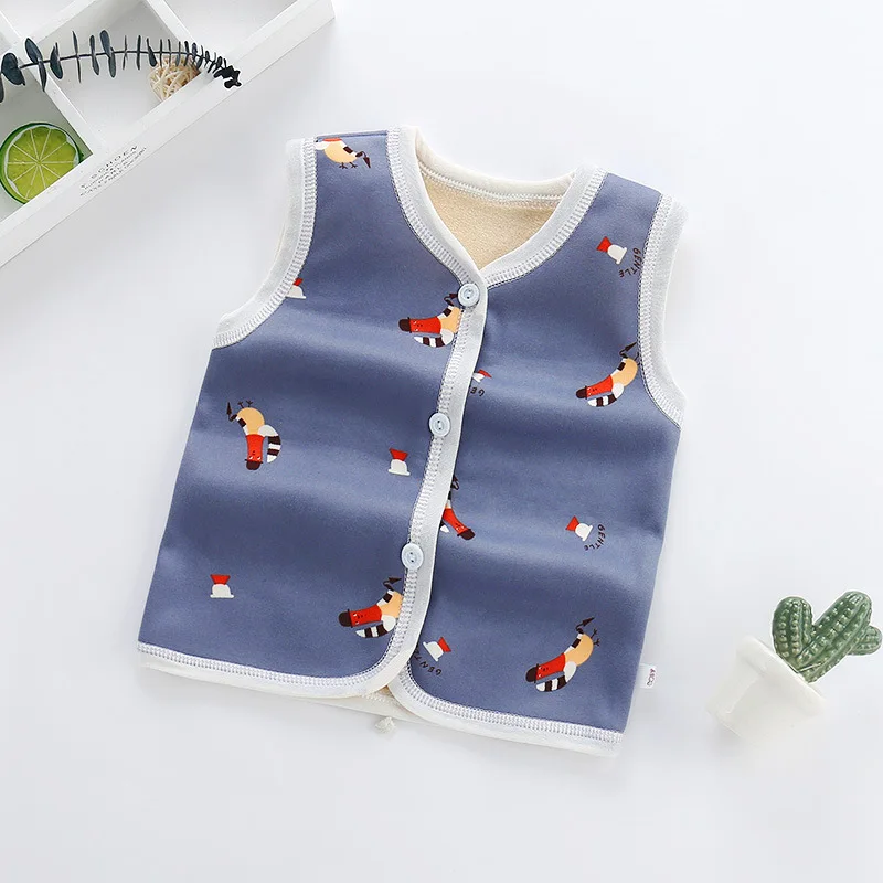 Модная детская одежда для мальчиков жилет с v-образным вырезом и бархатной теплой