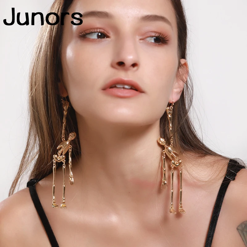 Женские винтажные серьги-скелетоны большие креативные Висячие серьги 2019 |