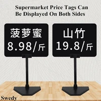 a6 black plastic fruit vegetable price tag erasable waterproof supermarket rewrite table price sign card holder display stand