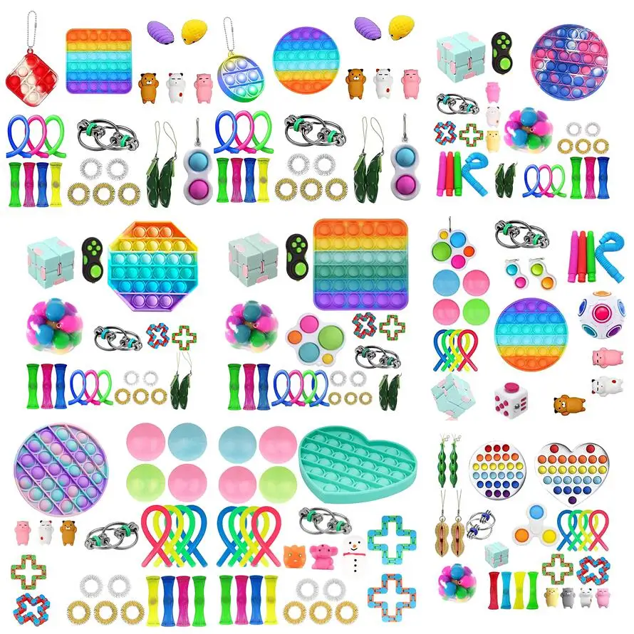 

30PC Cheap Fidget Toys Anti-Stress Set Strings Relief Pack Gift for Adults Children Figet Sensory Squishy Relief Antistress 2021