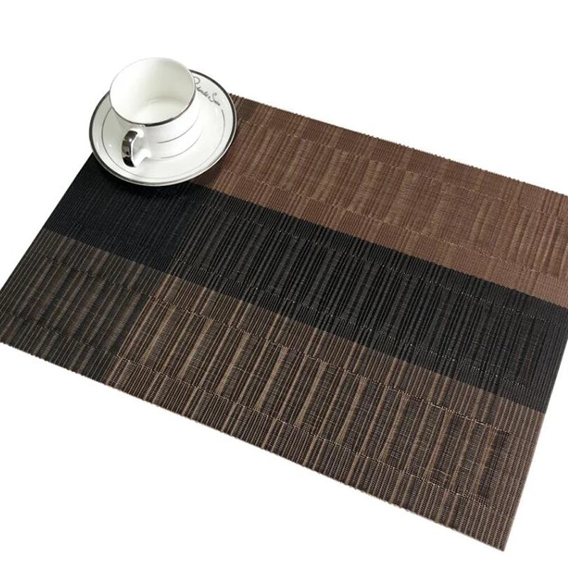 Моющиеся бамбуково-рисуночная ПВХ салфетки для обеденного стола Коврик Non-slip