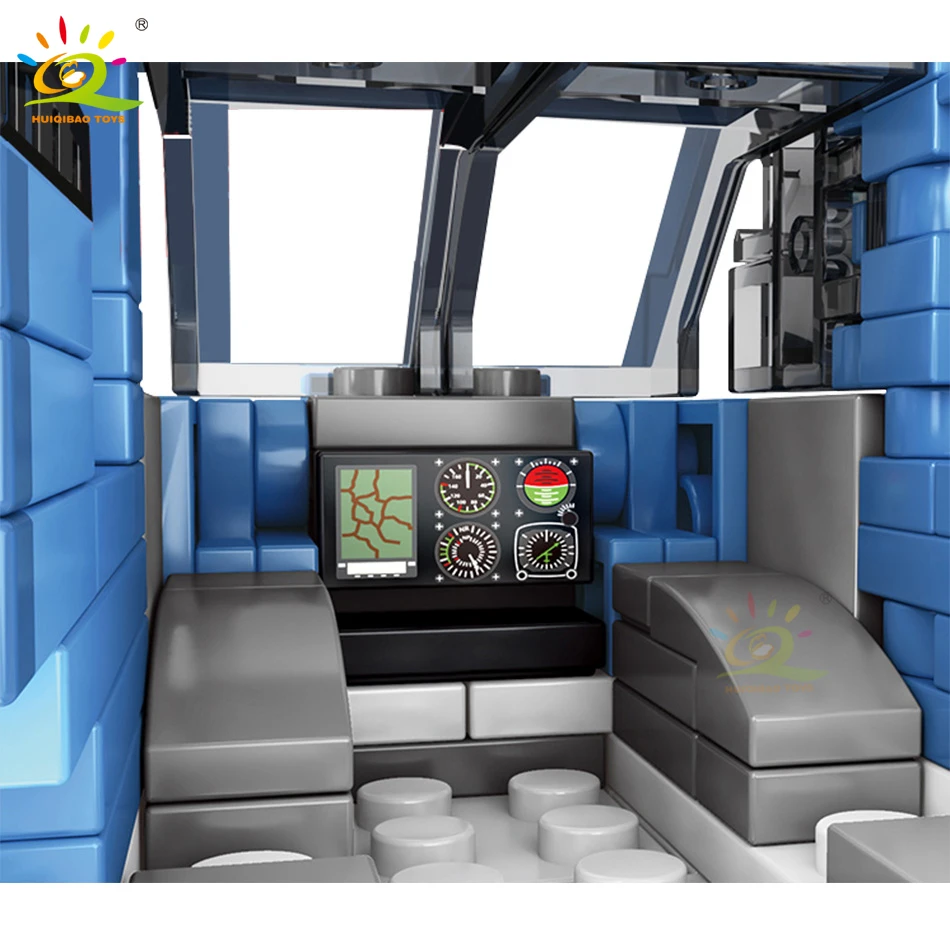 HUIQIBAO 375 шт. Военные вертолеты Z18 строительный блок городской полиции армия