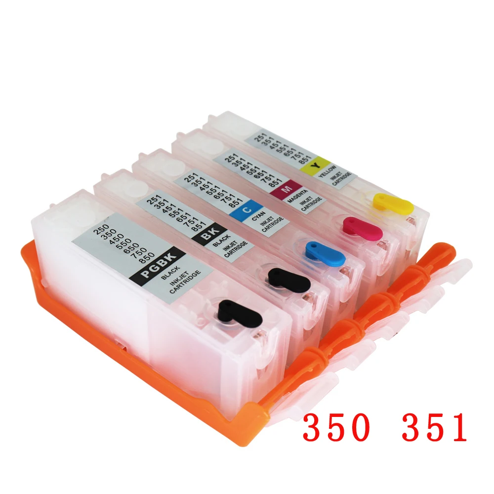 PGI-350 CLI-351Cartridge с чипом ARC для Canon 350 351 многоразовый картридж PIXUS ip7230 MG5430 MX923 MG5530 |