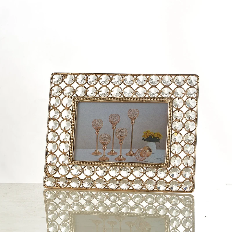

Crystal Bead Photo Frame Bridal Favor Frames Rectangle Photo Display Decor Ornament Wedding Picture Ornaments