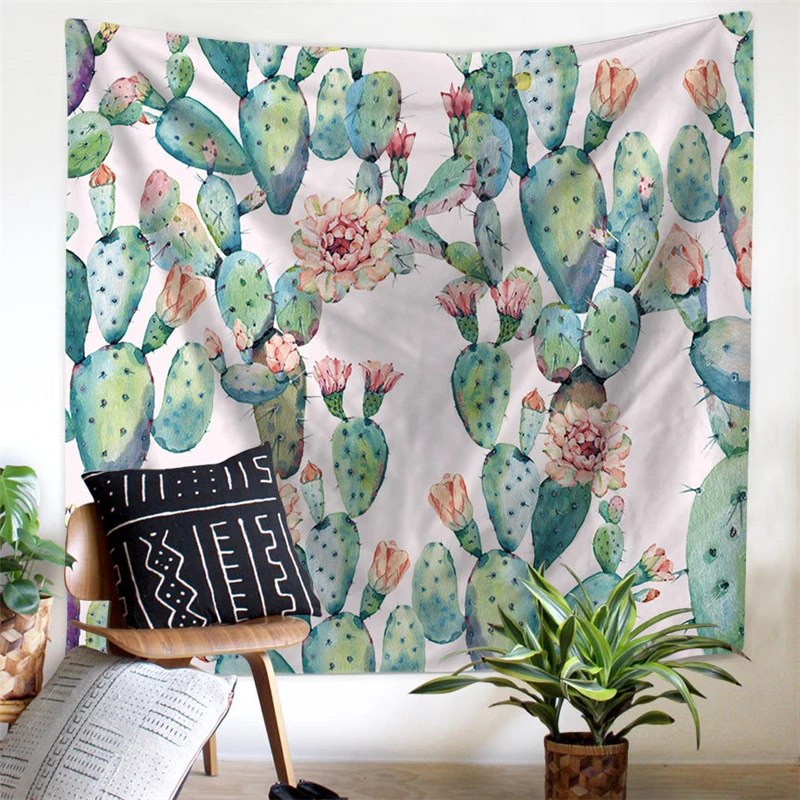 

Colorful Succulents Cactus Tapestry Wall Hanging Art Features Background Cloth Home Decoration for Bedroom Living Room Dorm