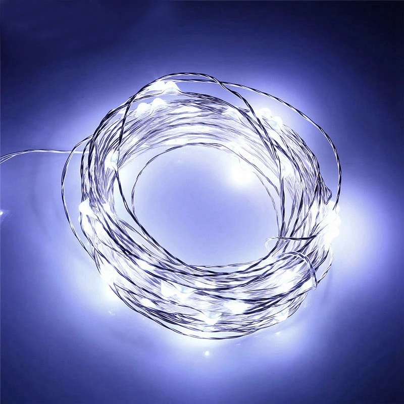 Гирлянда с серебряной медной проволокой 5 м 50 светодиодов|light bulb shaped lamp|light led lamplamp
