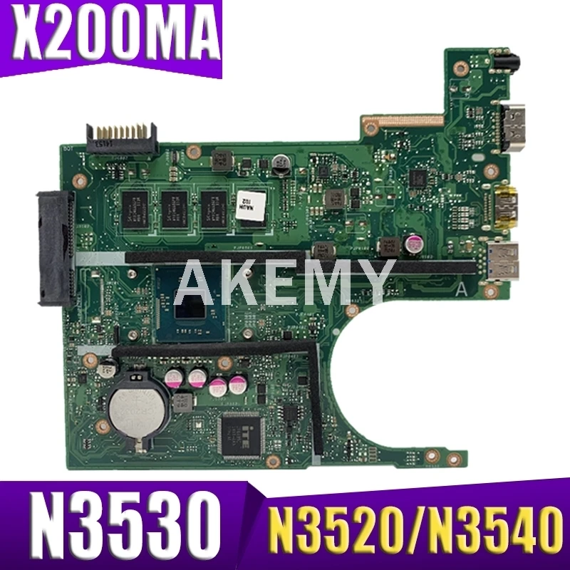

90NB04U1-R00201 X200MA материнская плата для ноутбука ASUS F200M X200MA Mainboard N3530/N3520/N3540 CPU 4 Гб RAM