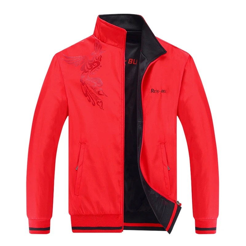 Red Jacket Одежда с принтом, новинка, брендовый повседневный мужской пиджак, Двусторонняя одежда пальто осень-зима Для мужчин пилот Курточка бомбер в стиле «хип-хоп» куртки в уличном стиле, ZA284 - Цвет: Red Jacket