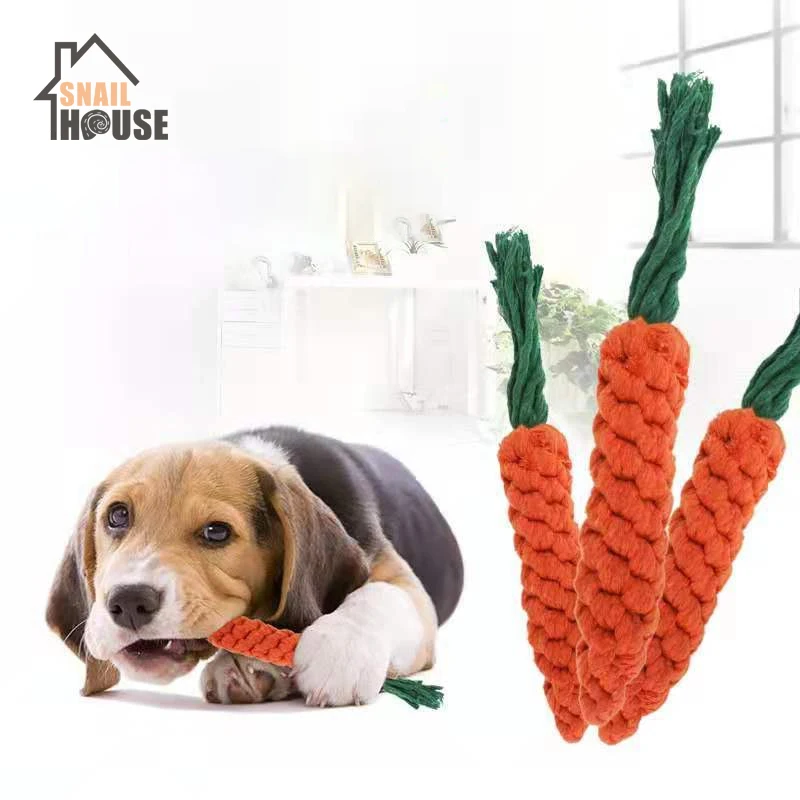 

Snailhouse собака морковь узел Веревка игрушки ручная плетение чистые зубы пищалка игрушка для домашних животных Интерактивная жевательная игр...