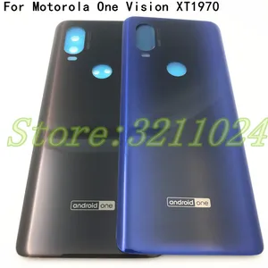 Стеклянная Крышка батарейного отсека, задняя крышка корпуса для Motorola One Vision P50 XT1970, Крышка батарейного отсека для Moto One Vision