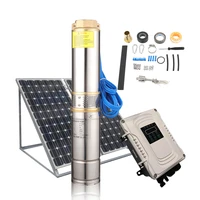 solar water pump deepwell heavy duty sumersible with panels and mppt controller 2hp deepwell solar pump