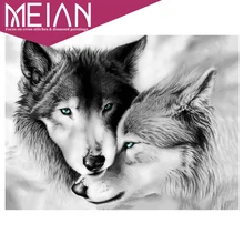 Алмазная картина с изображением волка MEIAN 2020 полностью